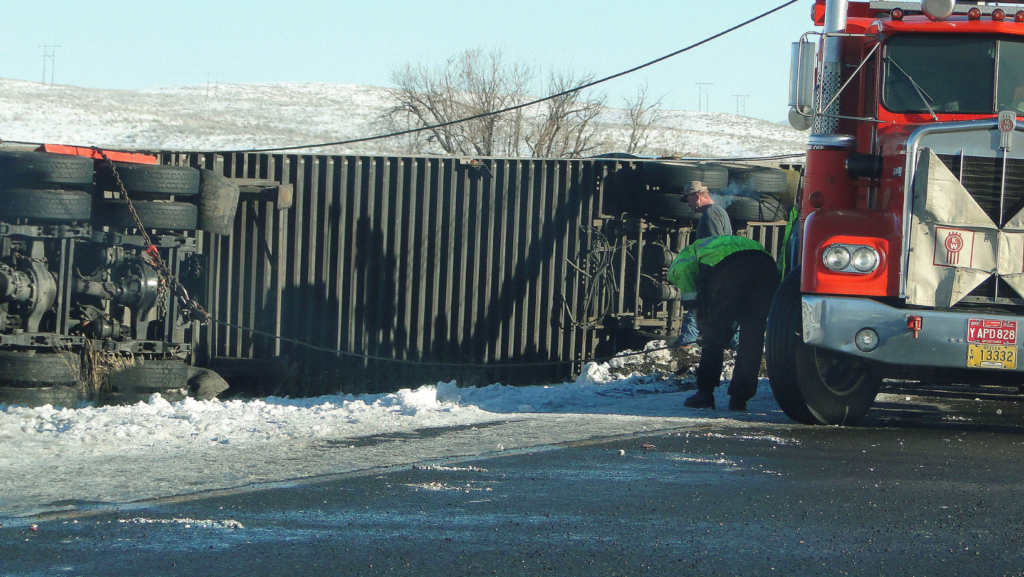 Bad weather truck accident